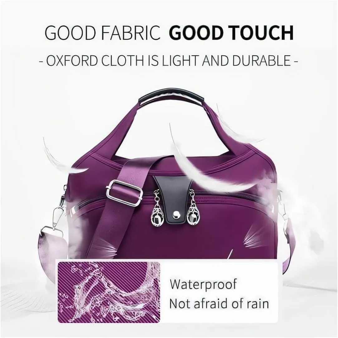 Blaciokamith Tote Bag, Soft Side Lightweight Underseat Tote Bag,Multi-pocket Fashion Waterproof Handbag Crossbody