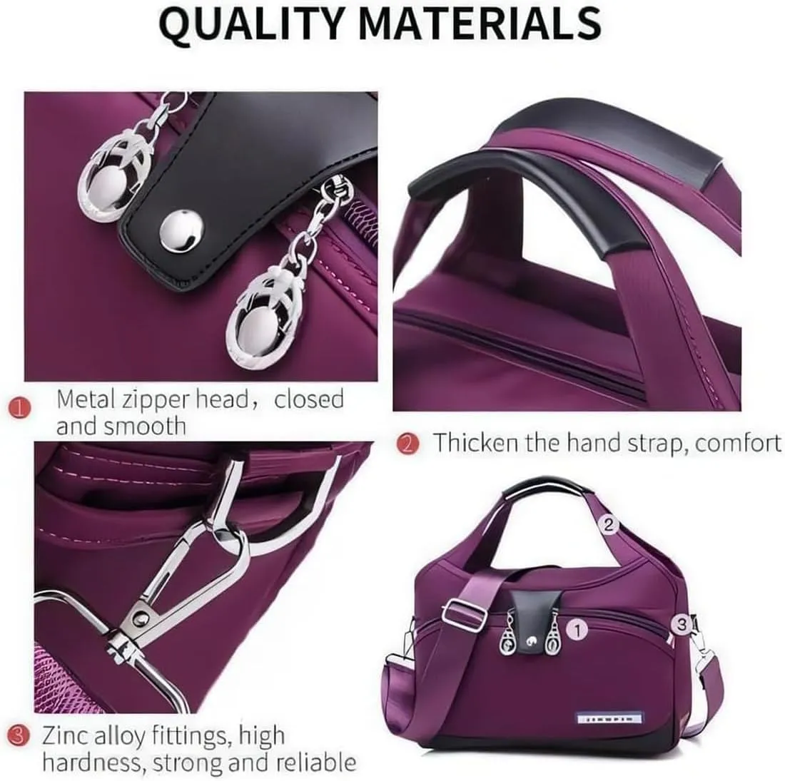 Blaciokamith Tote Bag, Soft Side Lightweight Underseat Tote Bag,Multi-pocket Fashion Waterproof Handbag Crossbody