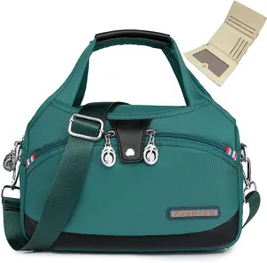 Blaciokamith Tote Bag, Soft Side Lightweight Underseat Tote Bag,Multi-pocket Fashion Waterproof Handbag Crossbody