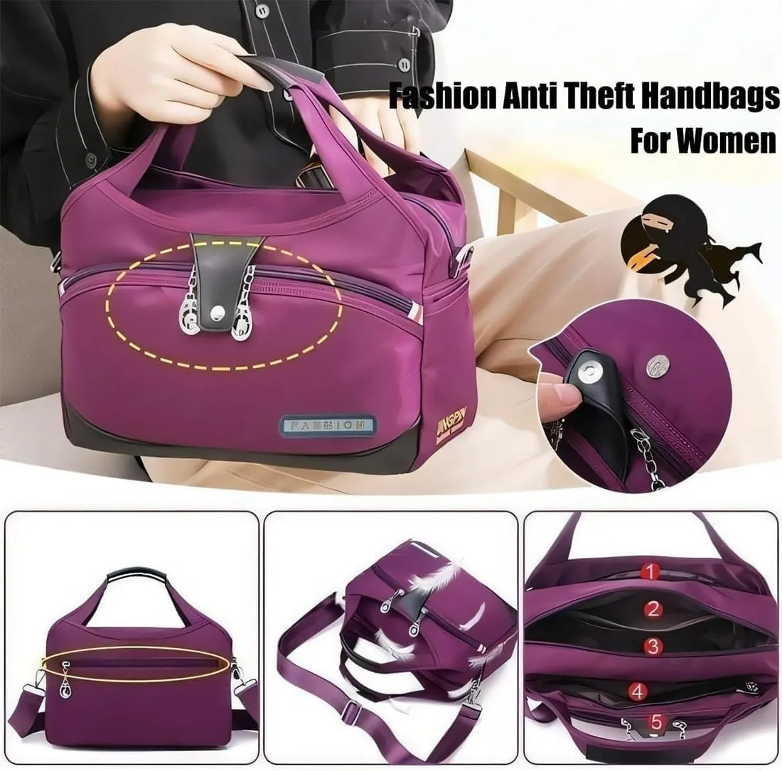 Blaciokamith Tote Bag, Soft Side Lightweight Underseat Tote Bag,Multi-pocket Fashion Waterproof Handbag Crossbody