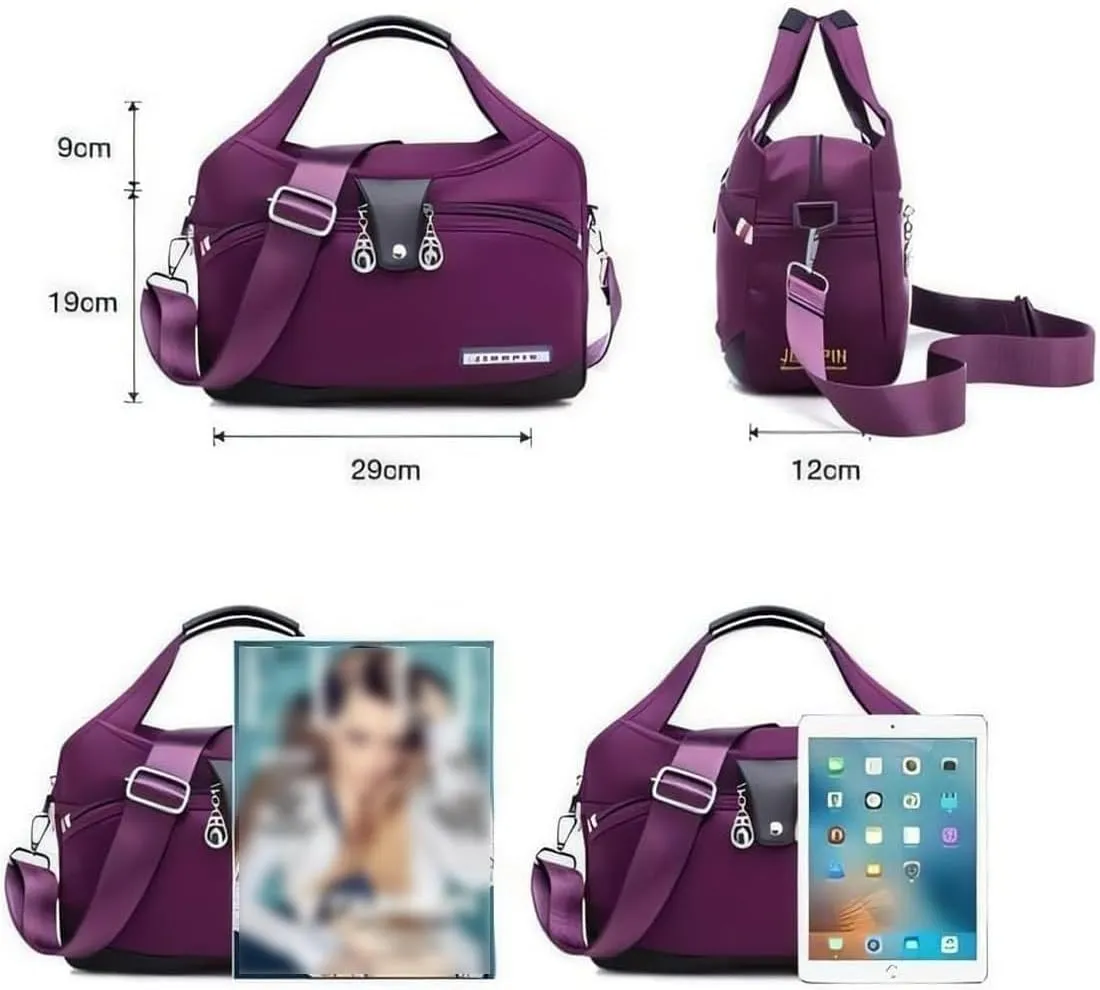 Blaciokamith Tote Bag, Soft Side Lightweight Underseat Tote Bag,Multi-pocket Fashion Waterproof Handbag Crossbody