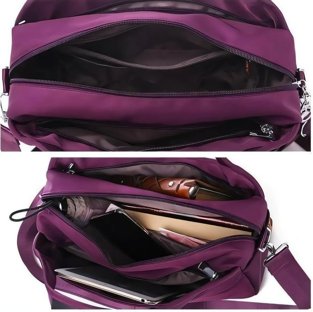 Blaciokamith Tote Bag, Soft Side Lightweight Underseat Tote Bag,Multi-pocket Fashion Waterproof Handbag Crossbody
