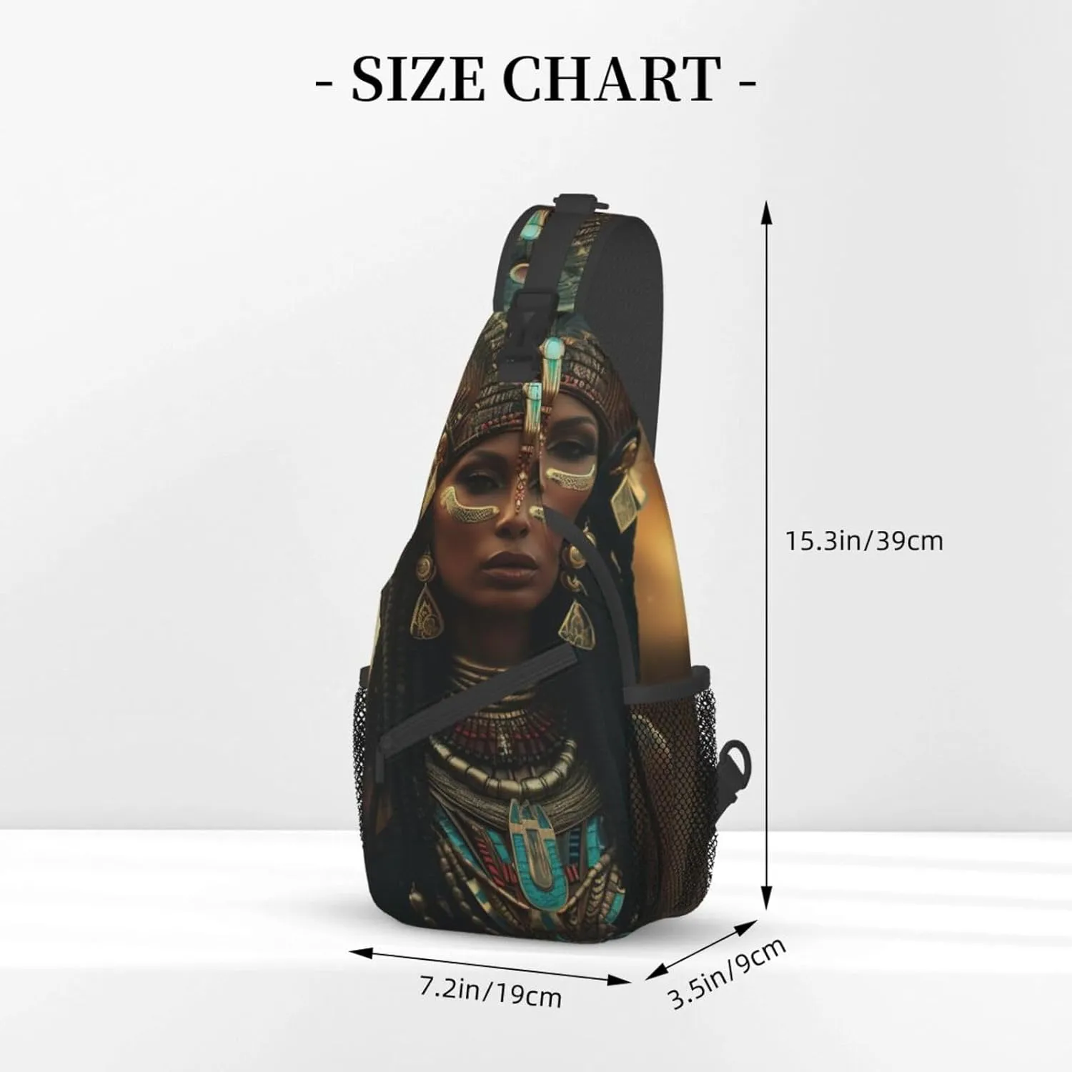 Black And Gold Flowers Crossbody Bag Chest Shoulder Bag Small Casual Backpack Suitable For Women Men Hiking