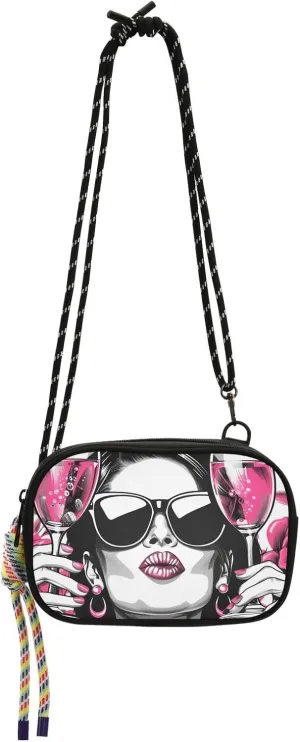 Black and White Illustration Celebrate Anti Theft Crossbody Bag for Women Comfort with Credit Card Slots Purses Take a walk