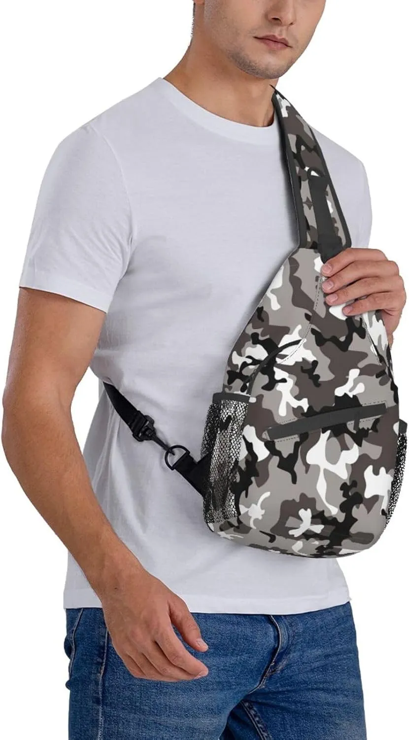 Black And White Soccer Ball Pattern Crossbody Bag Chest Shoulder Bag Small Casual Backpack Suitable For Women Men Hiking