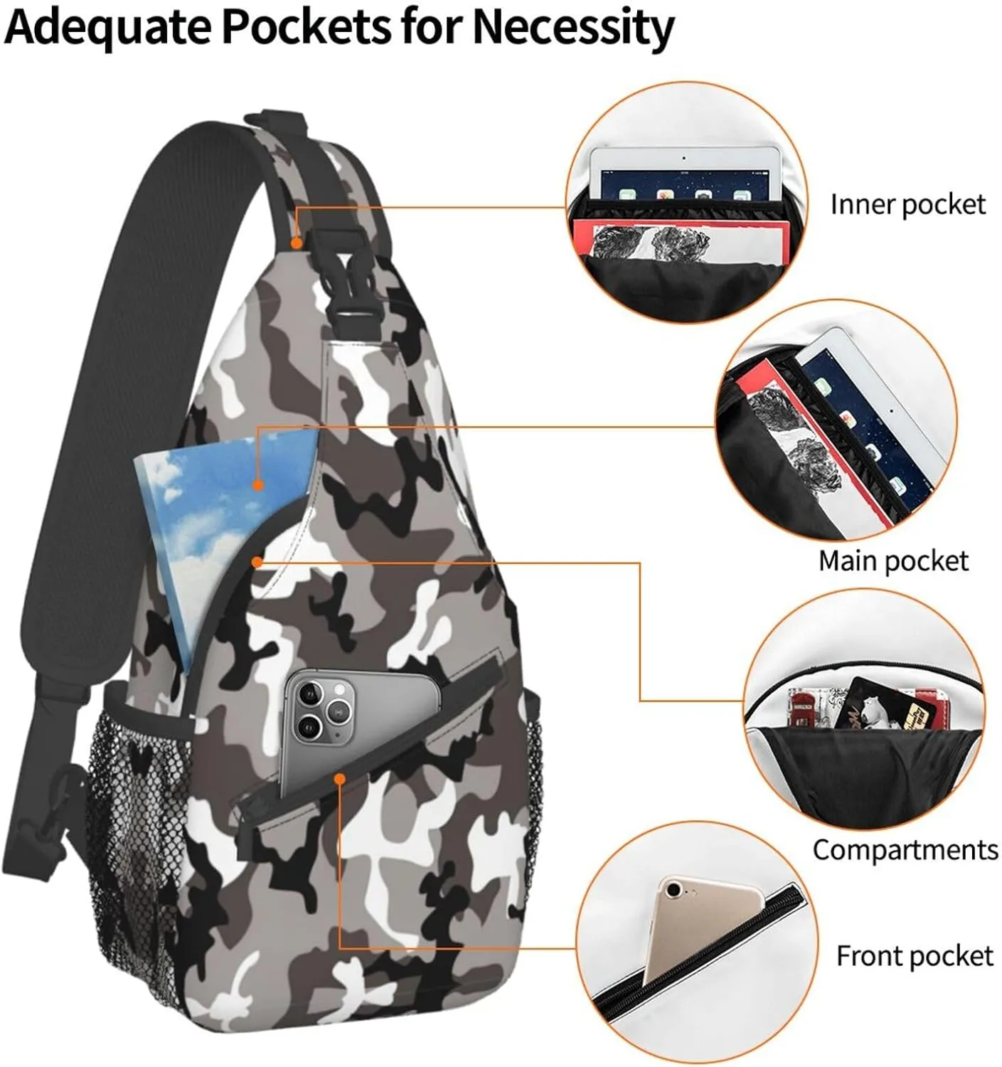 Black And White Soccer Ball Pattern Crossbody Bag Chest Shoulder Bag Small Casual Backpack Suitable For Women Men Hiking