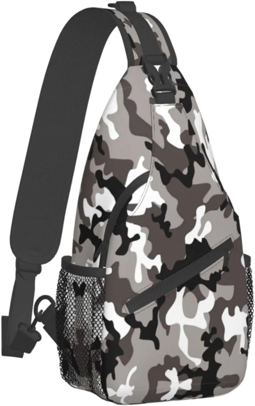 Black And White Soccer Ball Pattern Crossbody Bag Chest Shoulder Bag Small Casual Backpack Suitable For Women Men Hiking