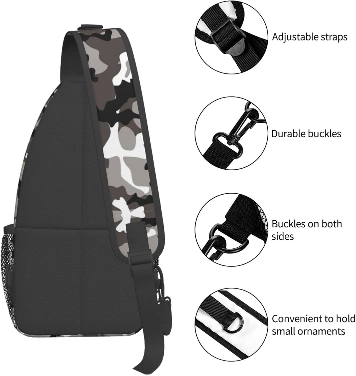 Black And White Soccer Ball Pattern Crossbody Bag Chest Shoulder Bag Small Casual Backpack Suitable For Women Men Hiking