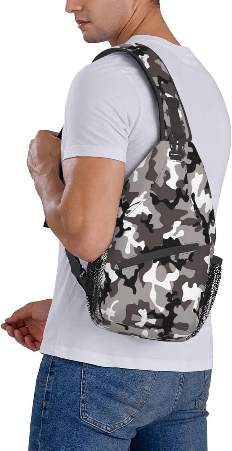 Black And White Soccer Ball Pattern Crossbody Bag Chest Shoulder Bag Small Casual Backpack Suitable For Women Men Hiking