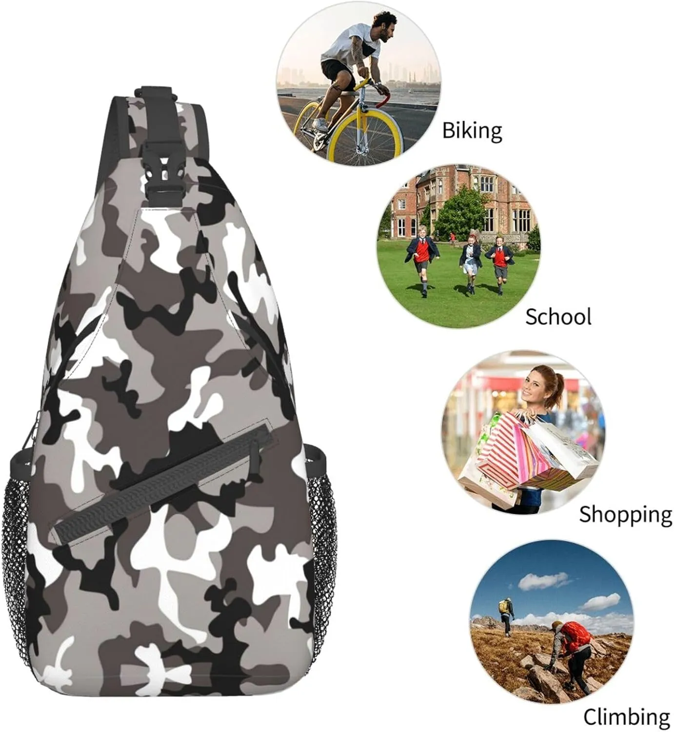 Black And White Soccer Ball Pattern Crossbody Bag Chest Shoulder Bag Small Casual Backpack Suitable For Women Men Hiking