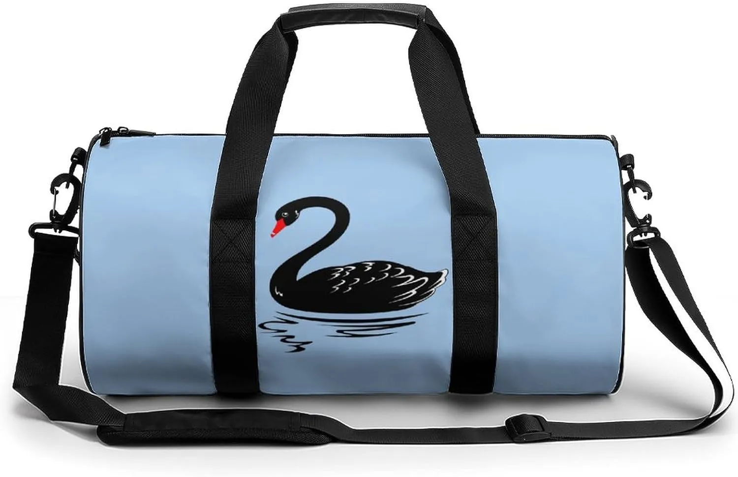 Black Swans Compact Gym Bag Travel Duffel Bags Lightweight Foldable Sports Tote Gymbag