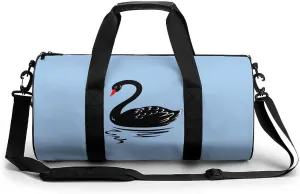 Black Swans Compact Gym Bag Travel Duffel Bags Lightweight Foldable Sports Tote Gymbag