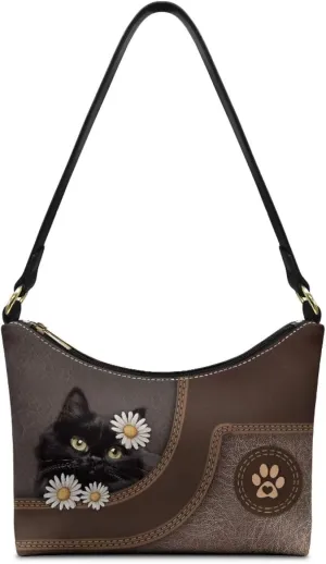 BLeather Underarm Bag for Women Shoulder Handbag with Zipper Fashion Travel Purse