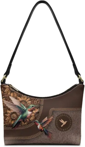 BLeather Underarm Bag for Women Shoulder Handbag with Zipper Fashion Travel Purse