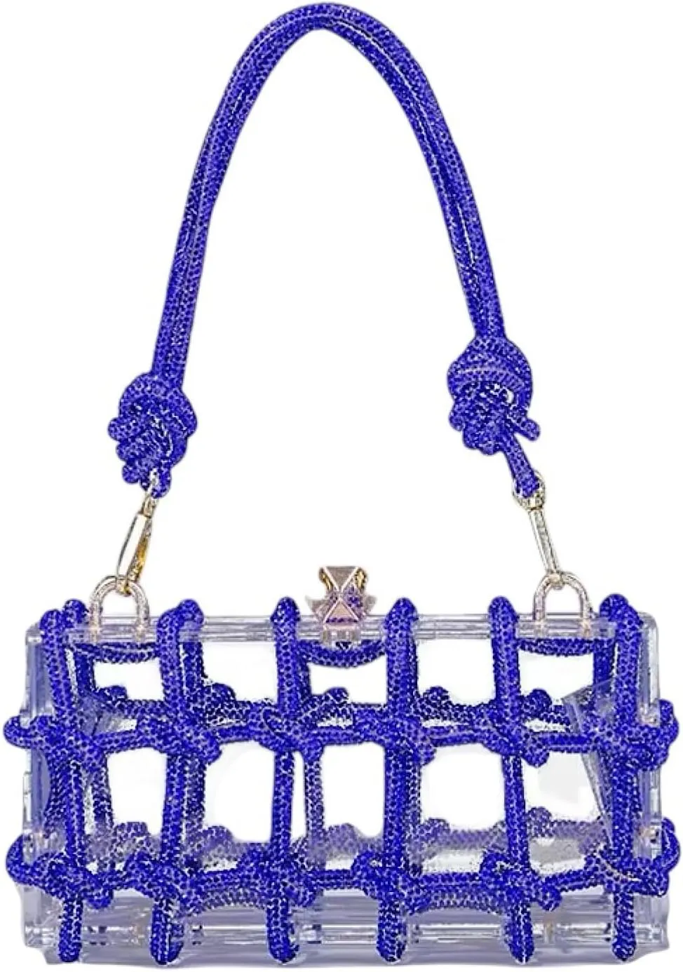 Bling Bling Crystal Transparent Drawstring Acrylic Handbag, Clutch for wedding.