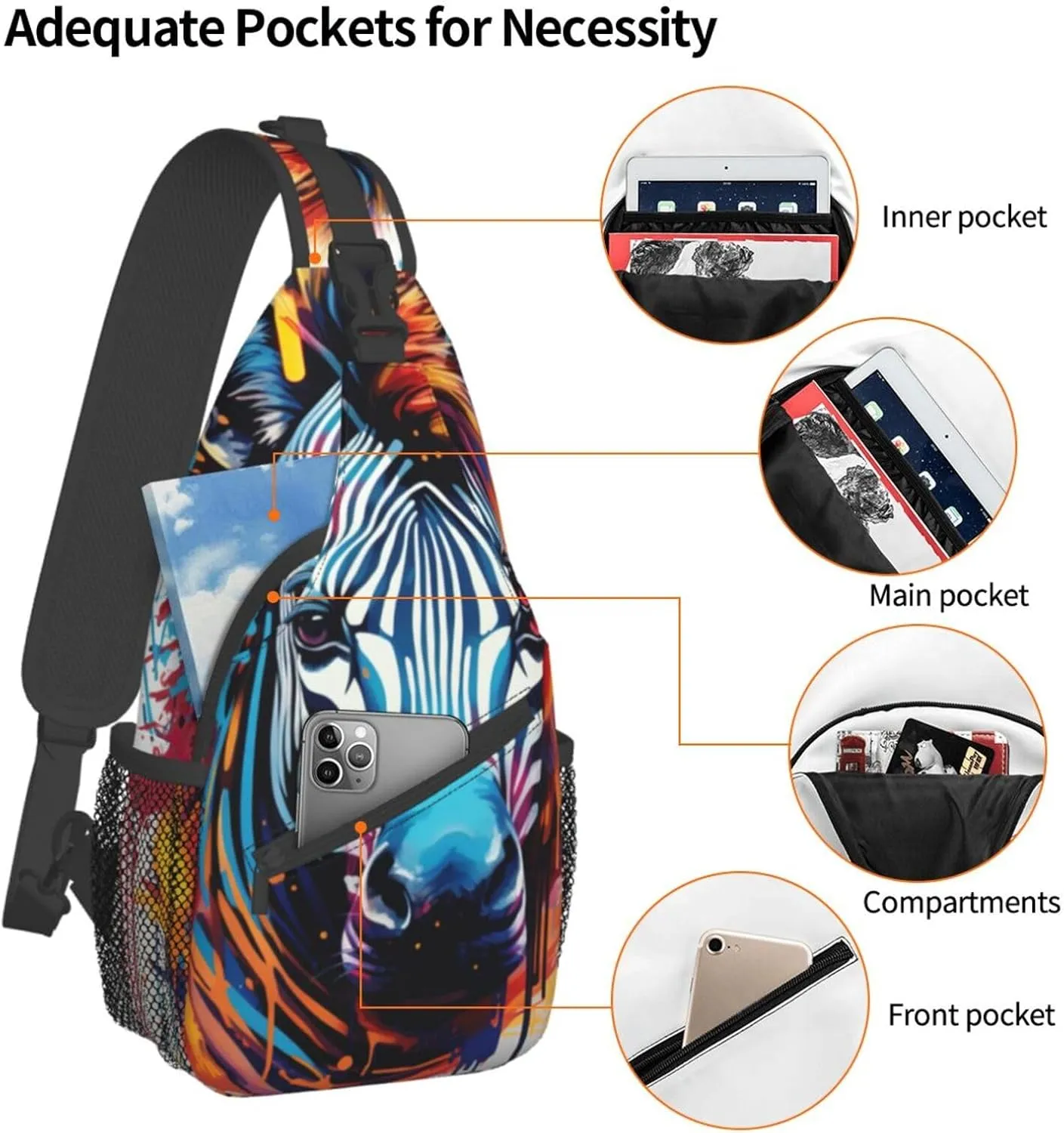 Blue Christmas Snowman Crossbody Bag Chest Shoulder Bag Small Casual Backpack Suitable For Women Men Hiking