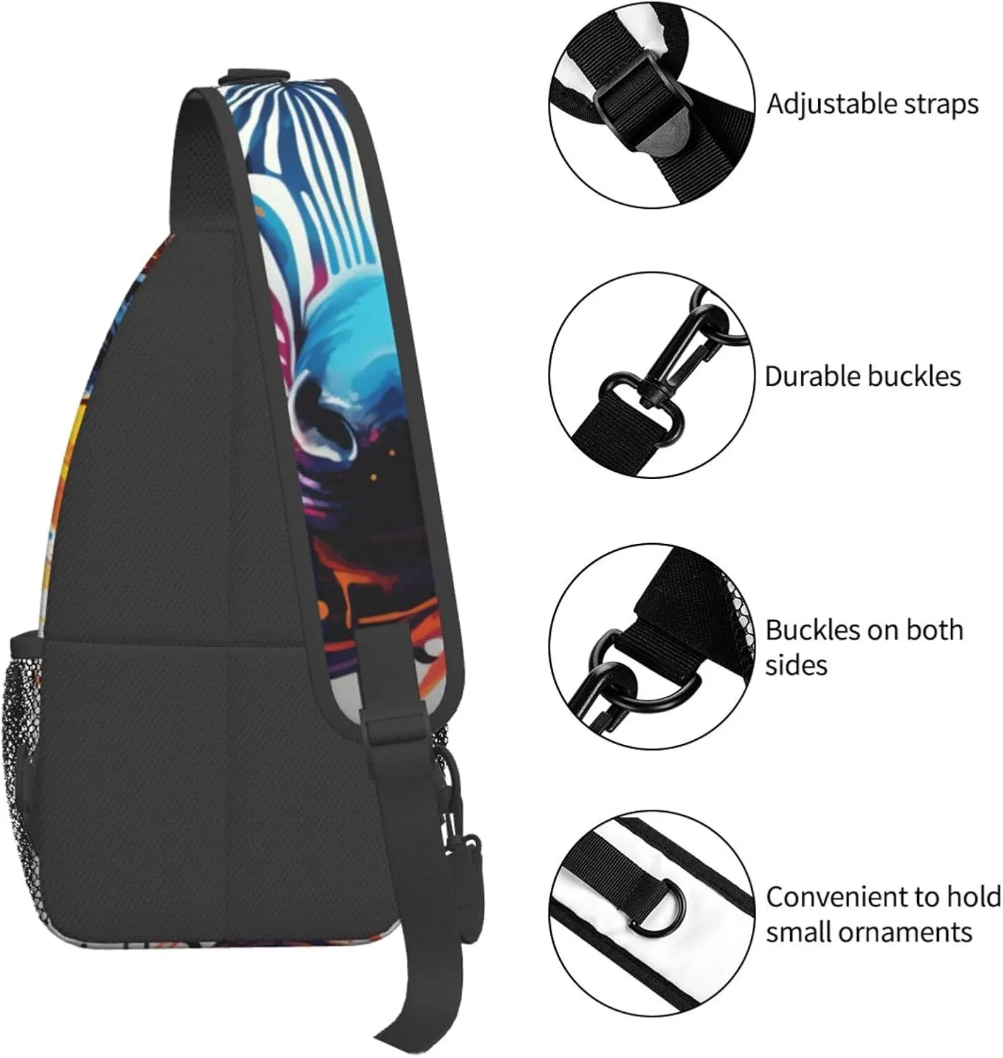 Blue Christmas Snowman Crossbody Bag Chest Shoulder Bag Small Casual Backpack Suitable For Women Men Hiking