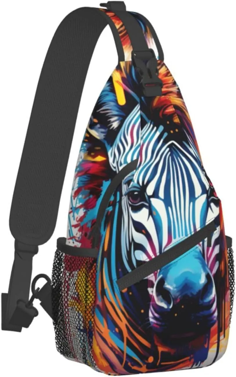 Blue Christmas Snowman Crossbody Bag Chest Shoulder Bag Small Casual Backpack Suitable For Women Men Hiking