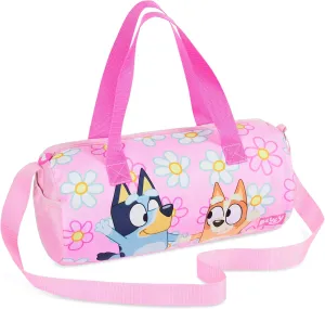 Bluey Gym Bag for Kids Duffle Bag Cute Travel Holdall Weekend Bag for Sports Gym Class Swimming Dance with Side Pockets Travel Essentials (Floral Bluey)