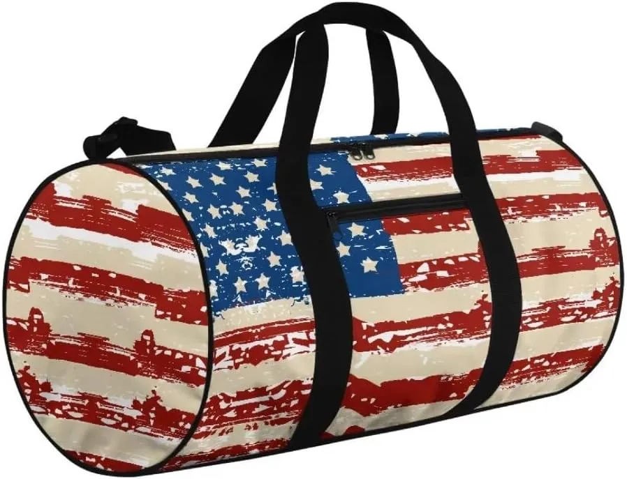 Boatee American Flag Mens Duffle Bag for Travel Portable Luggage Bag Large Capacity Duffel Bag Trendy Holdall Bags Carry on Personal Item Bag Multifunctional Handle Purse with Zipper for Hiking Gym