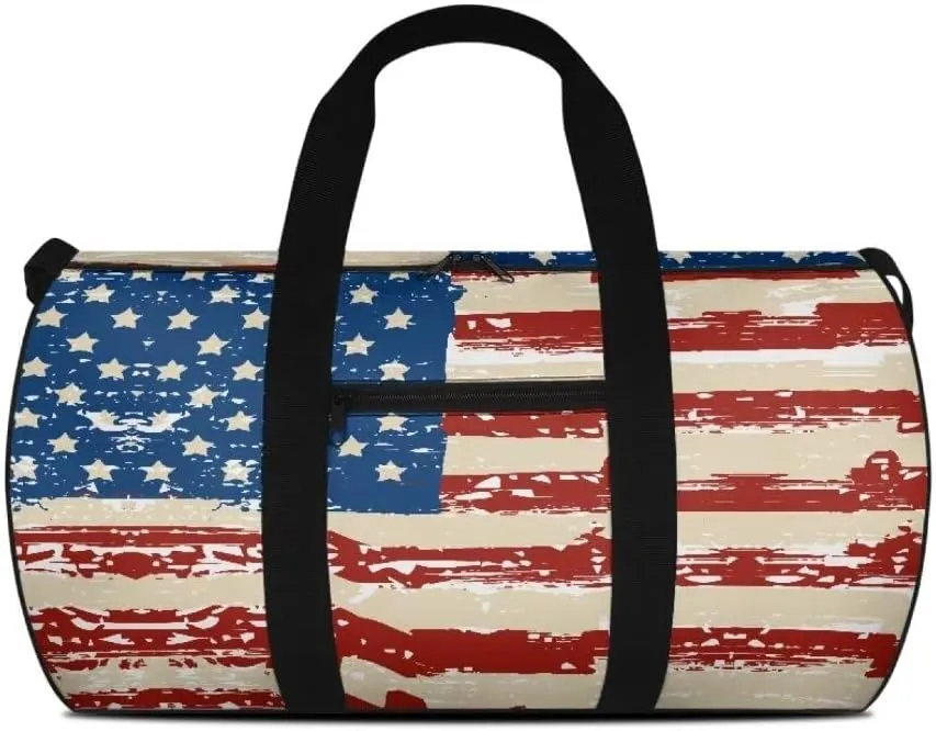 Boatee American Flag Mens Duffle Bag for Travel Portable Luggage Bag Large Capacity Duffel Bag Trendy Holdall Bags Carry on Personal Item Bag Multifunctional Handle Purse with Zipper for Hiking Gym