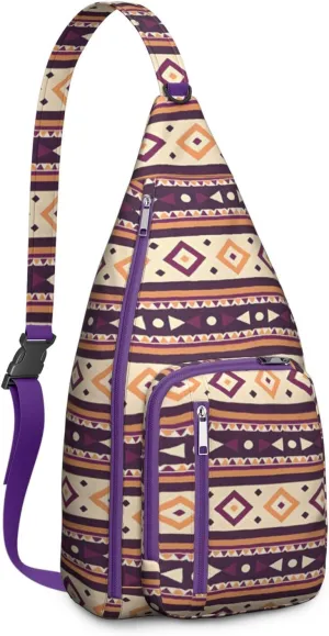 Boho Chic Crossbody Bag Vintage Waterproof Sling Bag Backpack for Men Women Daypack for Hiking Cycling Outdoor Activities