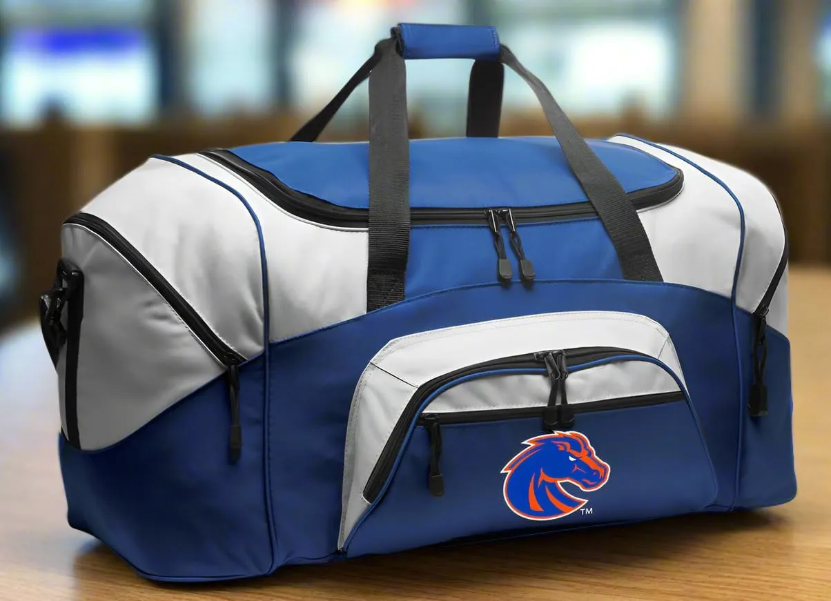 Boise State Suitcase Duffel Bag Large Boise State University Duffle for Travel or Sports Gear Bag (Royal)