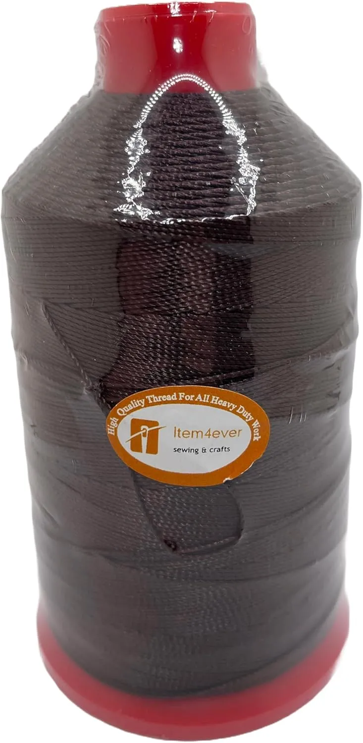 Bonded Nylon Sewing Thread #92 T90 1850yds for Outdoor, Upholstery (Chocolate Brown)