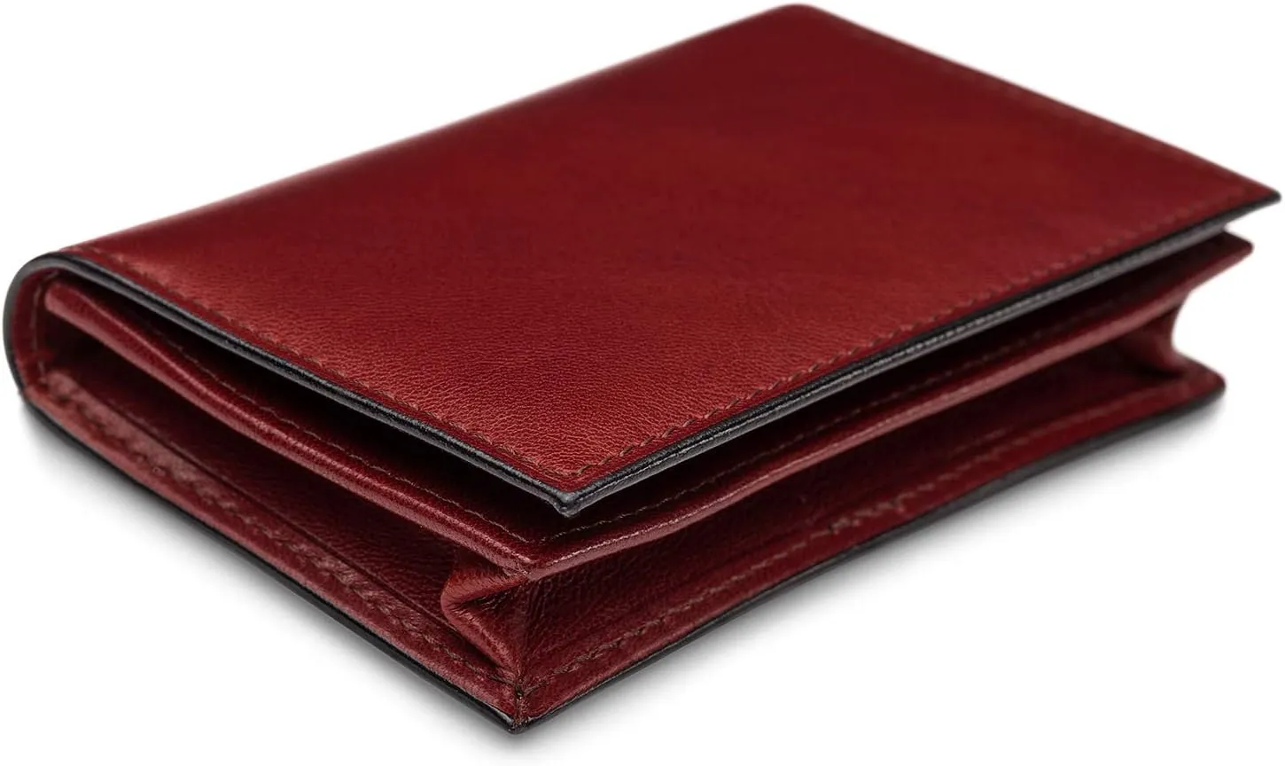 Bosca Men's Wallet, Old Leather Full Gusset 2-Pocket Card Case Wallet with I.D. Window, Dark Brown