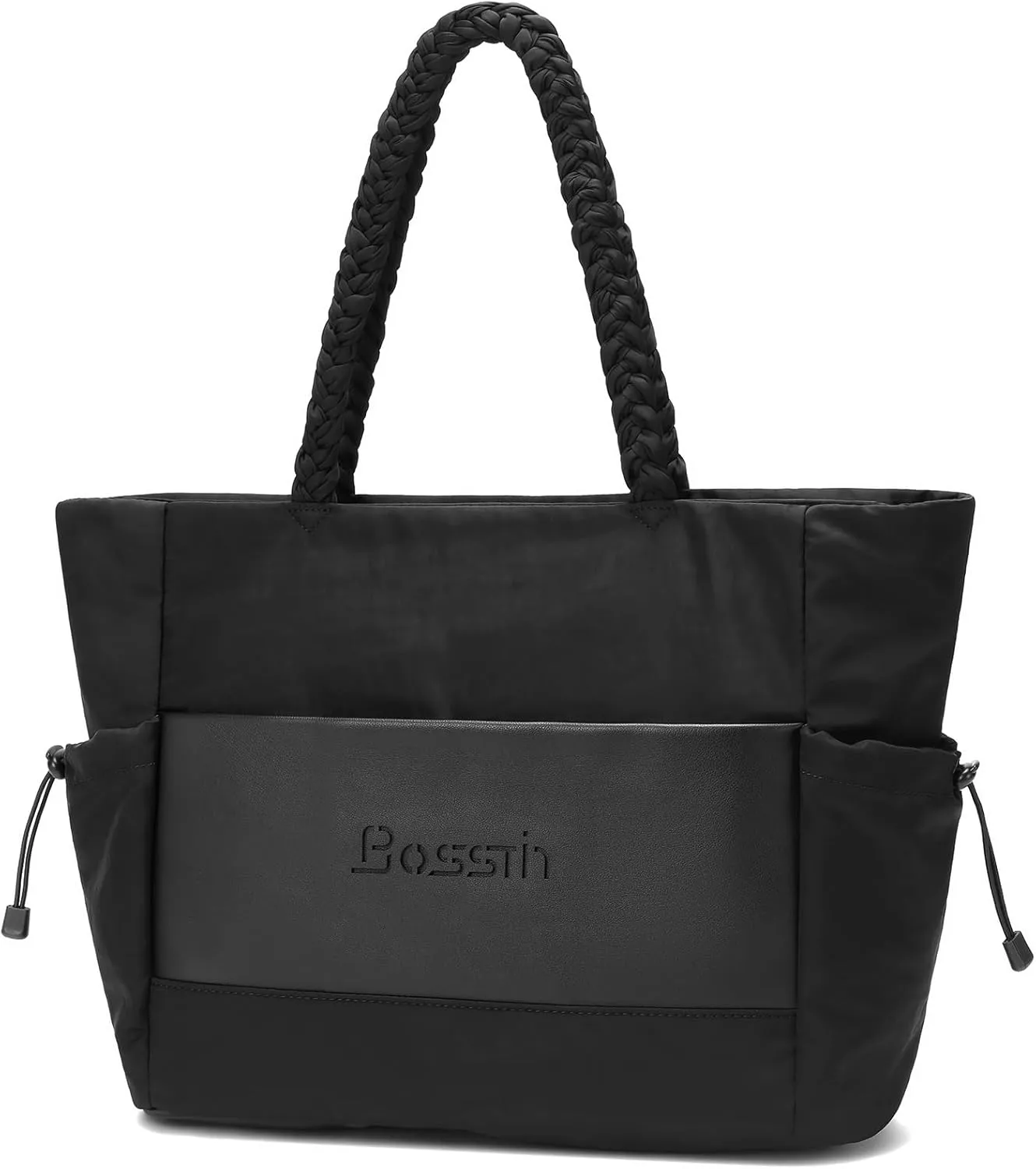 BOSSTIN Tote Bag for Women, Large Tote Bag with Zipper, Lightweight Shoulder Handbag with Compartments for Work Travel