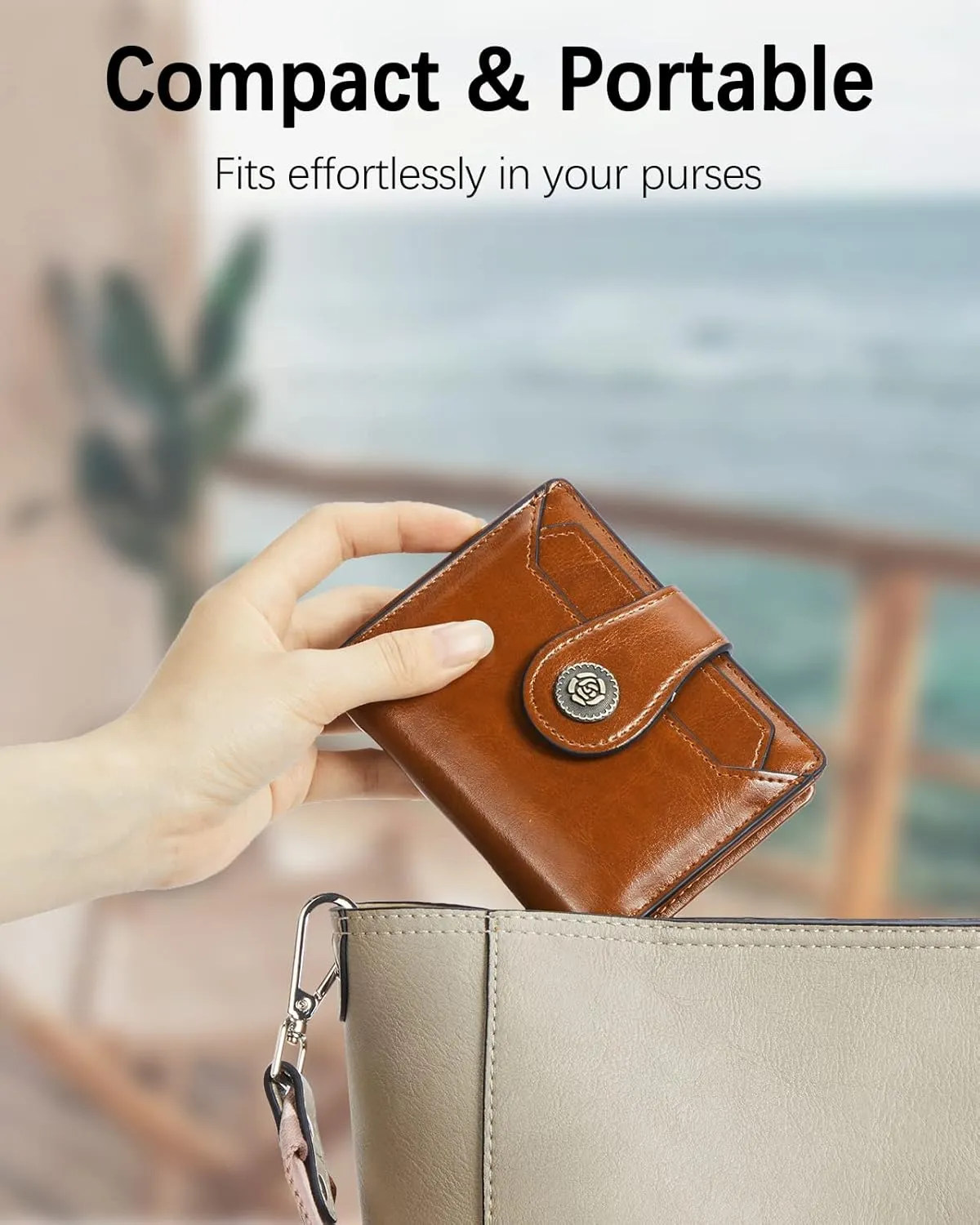 BOSTANTEN Leather Wallets for Women RFID Blocking Zipper Pocket Small Bifold Wallet Card Case