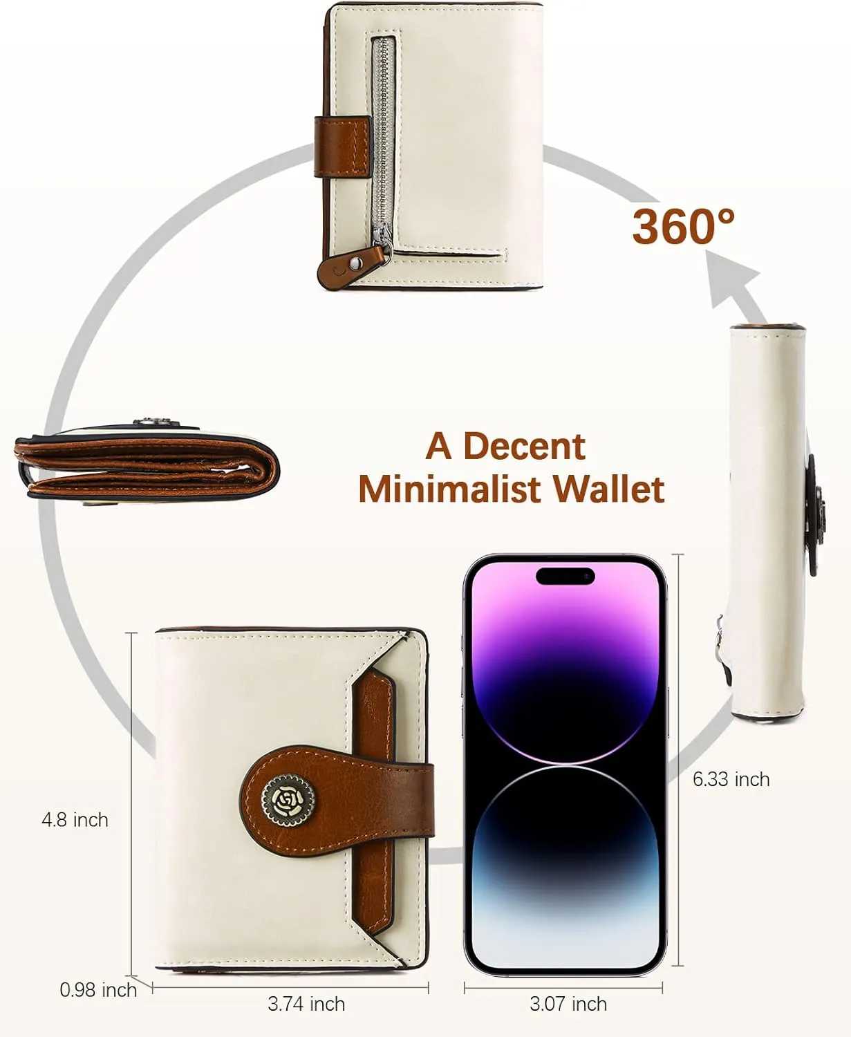 BOSTANTEN Leather Wallets for Women RFID Blocking Zipper Pocket Small Bifold Wallet Card Case