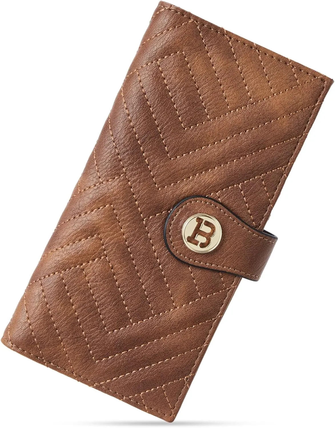 BOSTANTEN Slim Wallet Women Leather RFID Blocking Credit Card Holder Bifold Thin Wallet with Zipper Pocket Brown