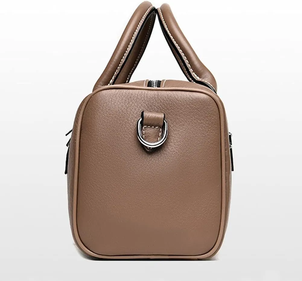 Boston Bag for Women Genuine Leather Handbag Top Handle Satchel Large Capacity Shoulder Bag Crossbody Bag Purse