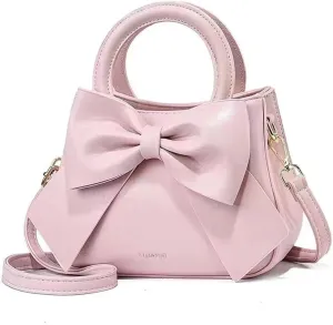 Bow Patent Leather Purse for Women Shoulder Handbag Crossbody Bag Satchel Clutch