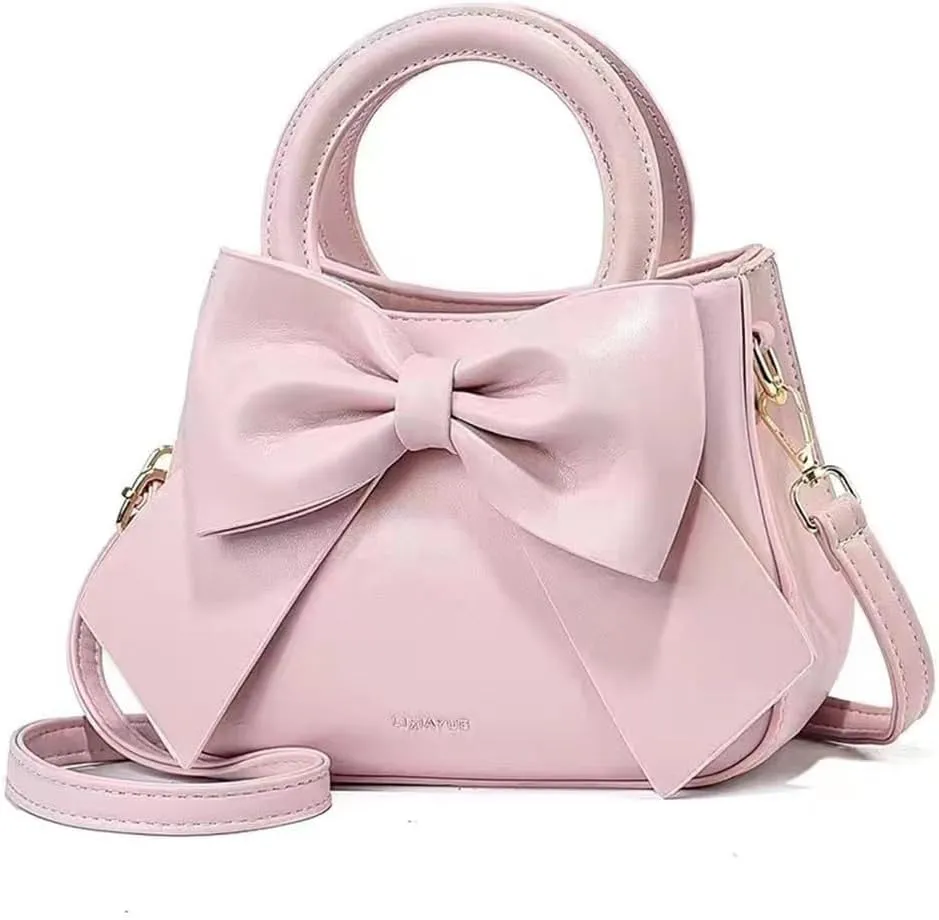 Bow Patent Leather Purse for Women Shoulder Handbag Crossbody Bag Satchel Clutch
