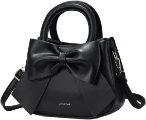 Bow Patent Leather Purse for Women Shoulder Handbag Crossbody Bag Satchel Clutch