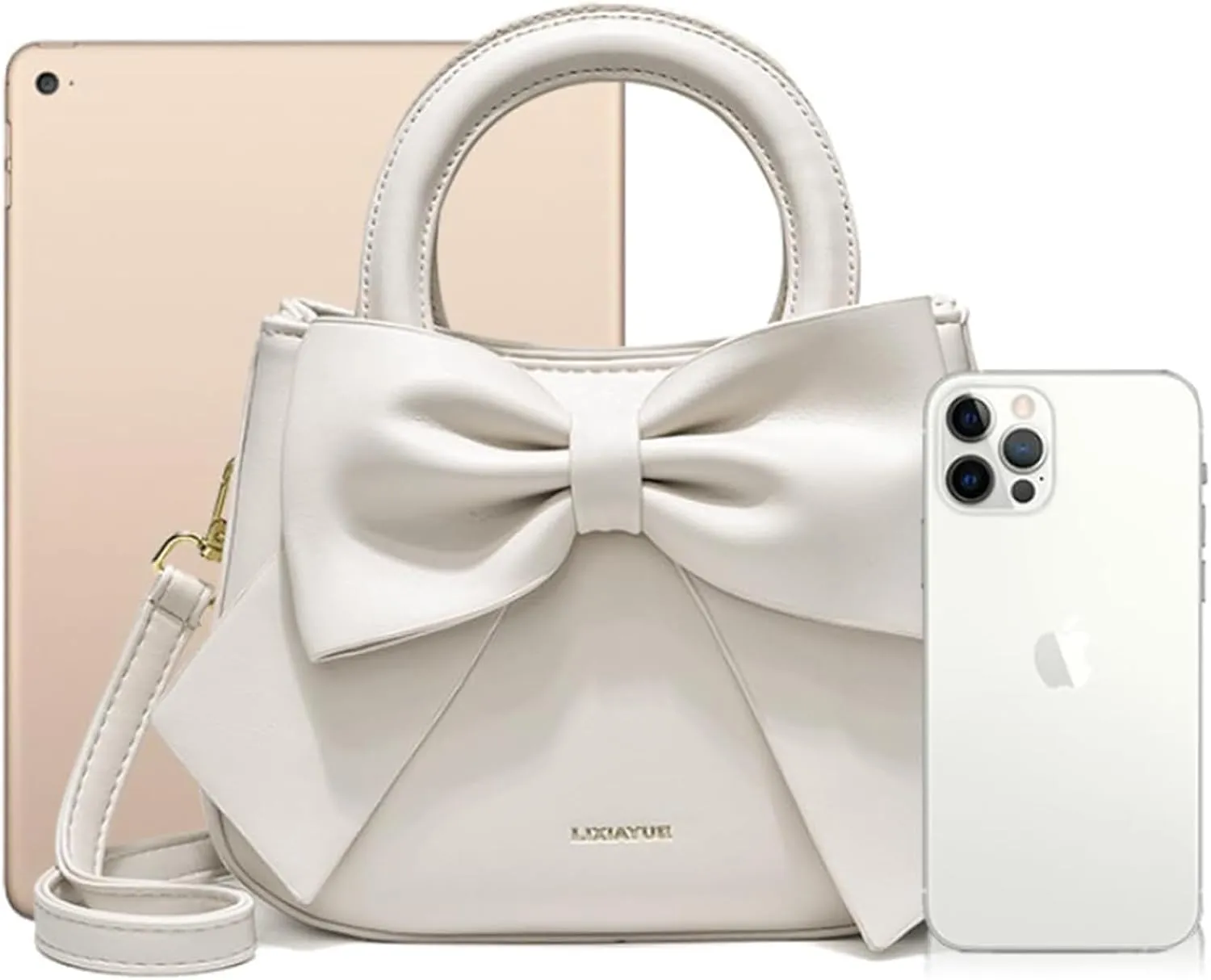 Bow Patent Leather Purse for Women Shoulder Handbag Crossbody Bag Satchel Clutch