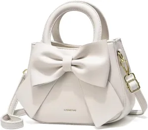 Bow Patent Leather Purse for Women Shoulder Handbag Crossbody Bag Satchel Clutch