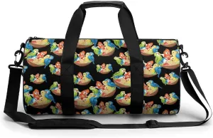 Bowl of Birbs Eating Noodles Travel Duffel Bag Gym Bags Sports Tote Shoulder Weekender Handbag for Men Women