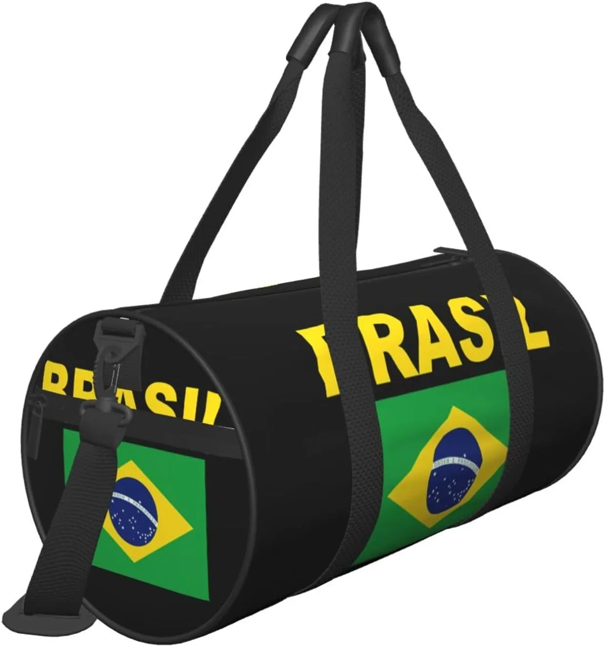 Brazil Brazilian Flags Round Travel Duffel Bag Large Capacity Gym Sports Bags for Hiking Vacation Trips