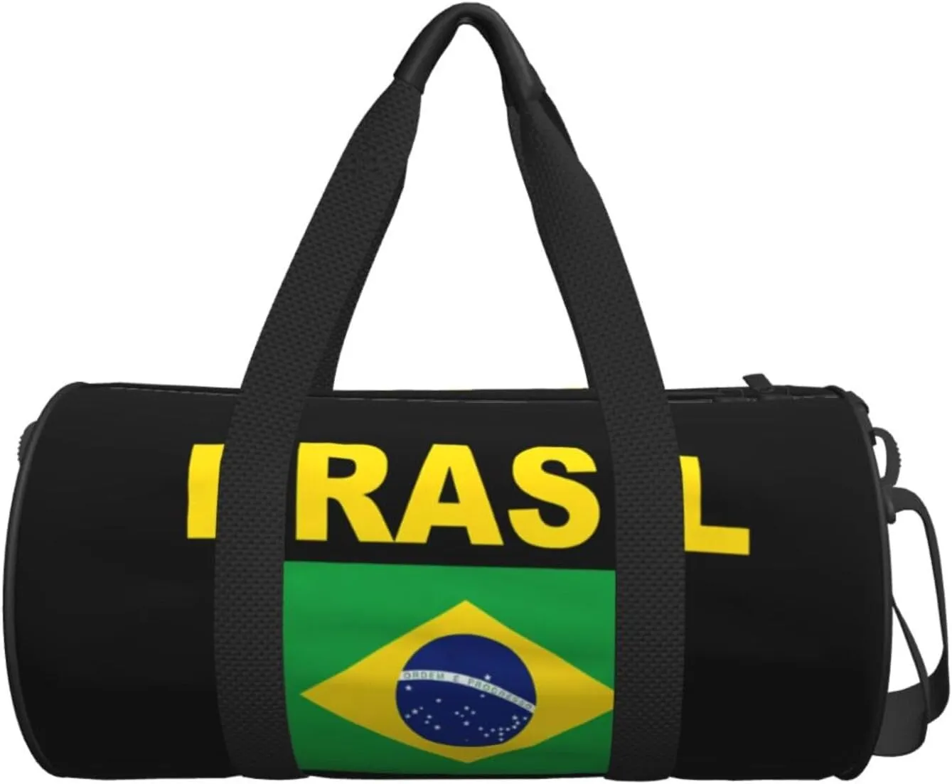 Brazil Brazilian Flags Round Travel Duffel Bag Large Capacity Gym Sports Bags for Hiking Vacation Trips
