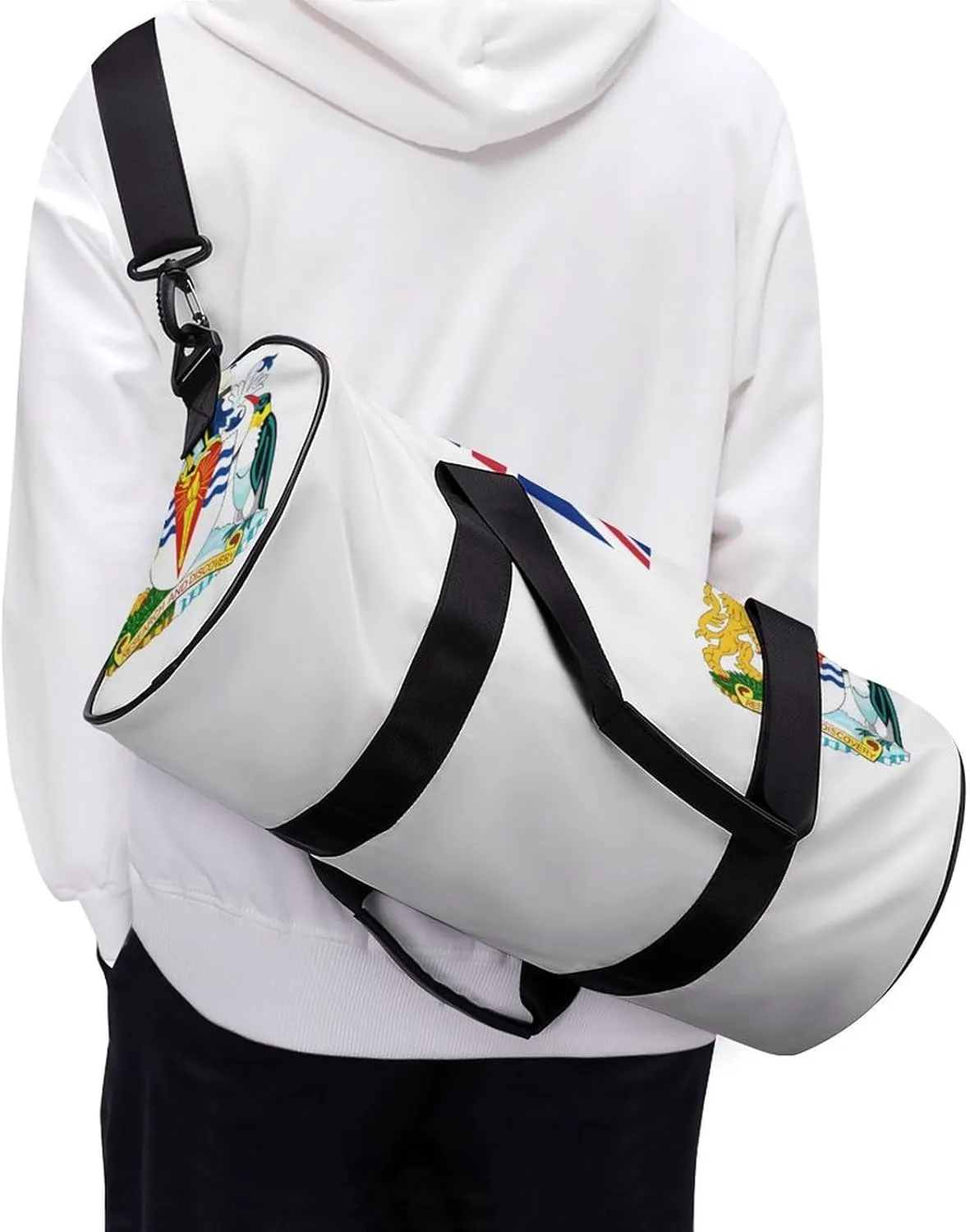 British Antarctic Territory Flag Large Gym Duffel Bag Dry Wet Separation for Men Women Travel Workout