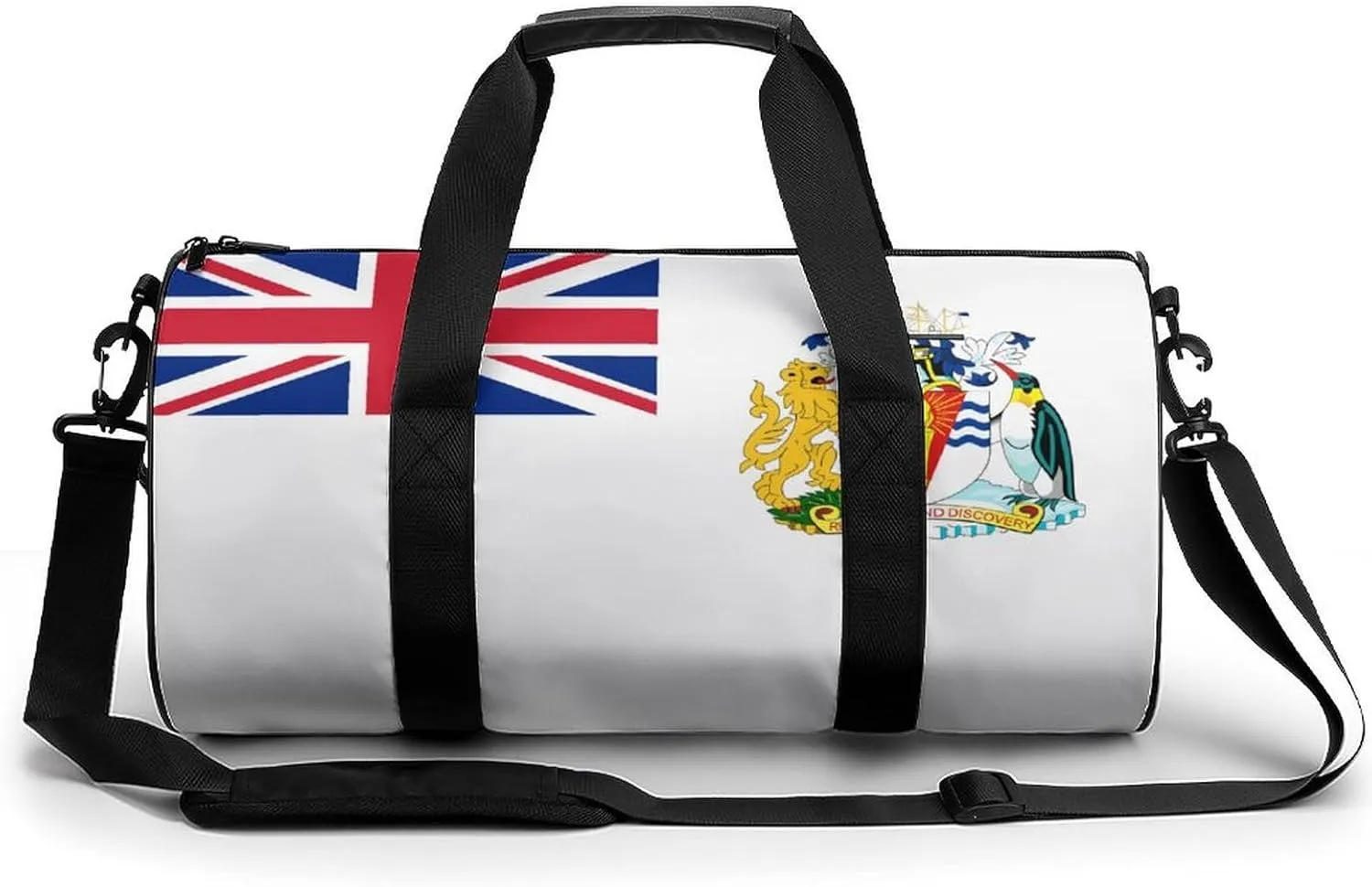 British Antarctic Territory Flag Large Gym Duffel Bag Dry Wet Separation for Men Women Travel Workout
