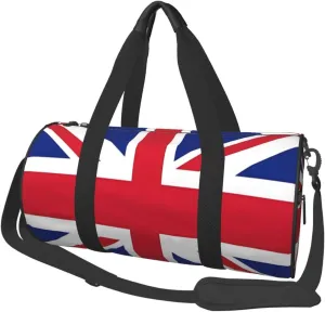 British England UK Union Jack Flag Round Travel Duffel Bag Large Capacity Gym Sports Bags for Hiking Vacation Trips