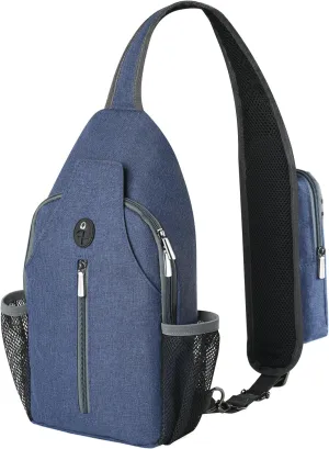 BROADREAM Men Cross Body Bags Anti Theft Sling Backpack Multipurpose Travel Essentials Hiking Chest Bag Daypack with zippers & Pockets