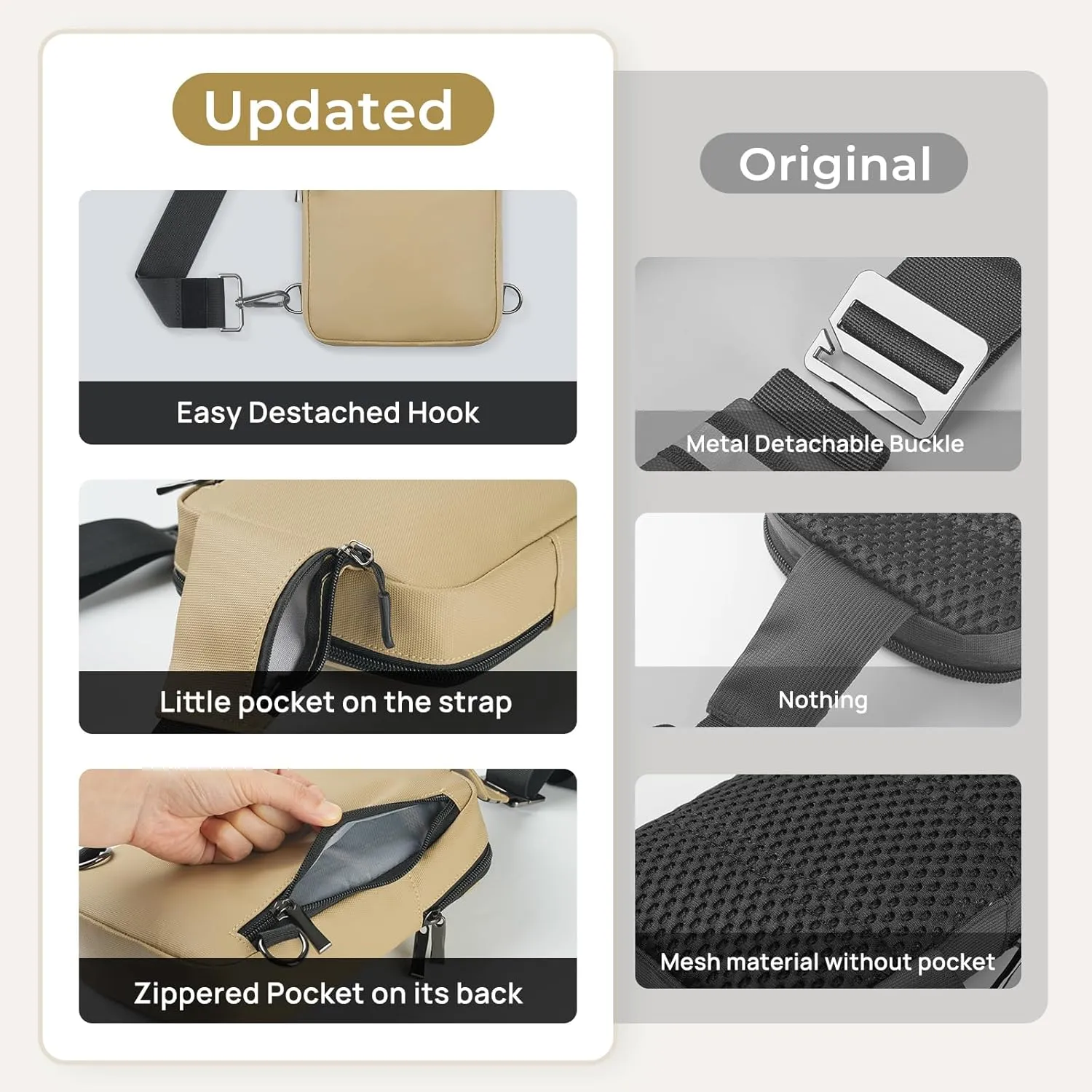BROADREAM Upgrated Mini Sling Bag Small Crossbody Bags with RFID Blocking Waterproof Phone Chest Bag for Travel