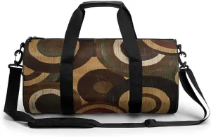 Brown And Tan Gym Bag Small Travel Duffle Bag with Compartment Carry On Weekender Bag for Women Men
