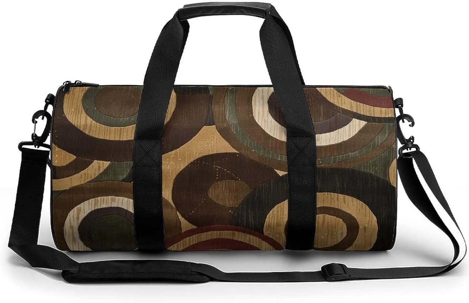 Brown And Tan Gym Bag Small Travel Duffle Bag with Compartment Carry On Weekender Bag for Women Men