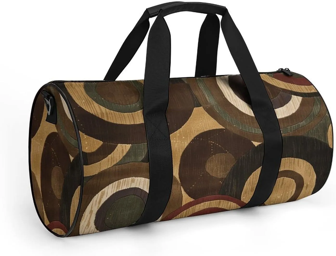 Brown And Tan Gym Bag Small Travel Duffle Bag with Compartment Carry On Weekender Bag for Women Men